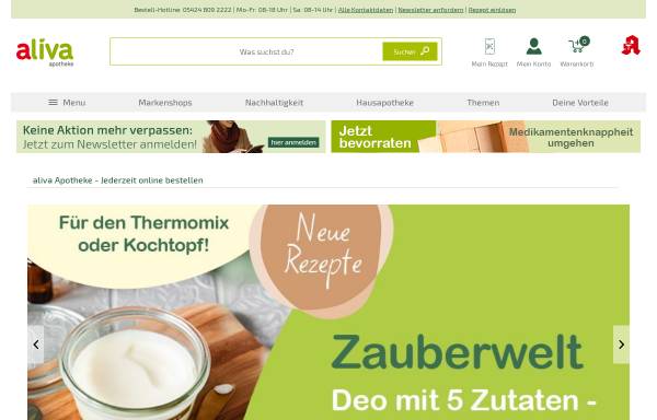 Vorschau von www.aliva.de, Aliva-Apotheke