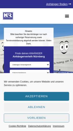 Vorschau der mobilen Webseite anhaengerverleih.de, Anhängerverleih - Stephan Kreller