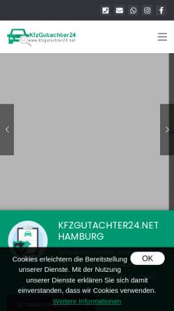 Vorschau der mobilen Webseite kfzgutachter24.net, KFZ Gutachter Diri