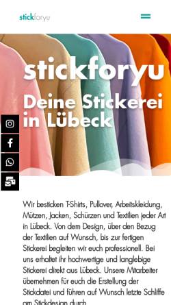 Vorschau der mobilen Webseite stick-foryu.de, stickforyu