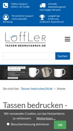 Vorschau der mobilen Webseite www.tassen-bedrucken24.de, LöffLeR