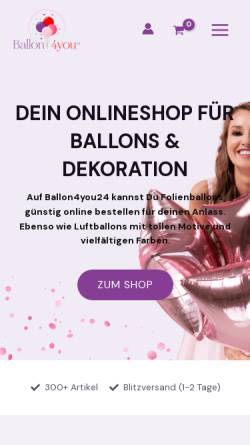 Vorschau der mobilen Webseite ballon4you24.de, Ballon4you24