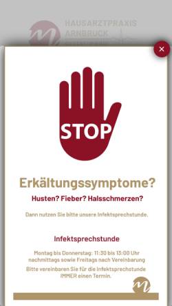 Vorschau der mobilen Webseite www.hausarztpraxis-arnbruck.de, Hausarztpraxis Arnbruck - Roland Meixensberger