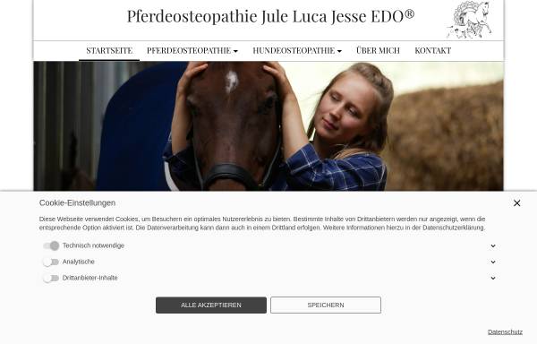 Vorschau von juleluca-pferdeosteopathie.de, Pferdeosteopathie Jule Luca Jesse EDO