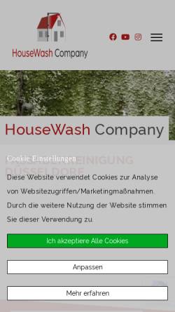 Vorschau der mobilen Webseite housewashcompany.de, HouseWash Company
