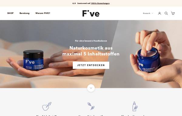 Vorschau von fiveskincare.ch, Five Skincare GmbH