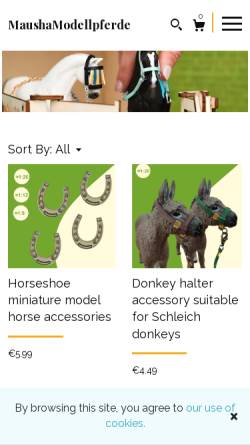 Vorschau der mobilen Webseite mausha.de, Mausha-Modellpferde