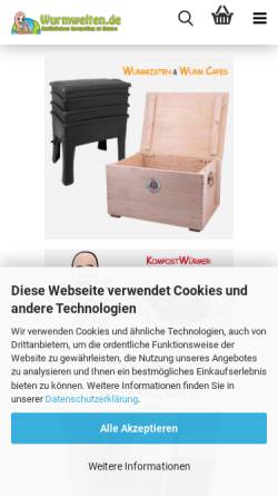 Vorschau der mobilen Webseite wurmwelten.de, Wurmwelten