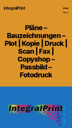 Vorschau der mobilen Webseite integral-print.de, IntegralPrint Digitaldruck Copyshop