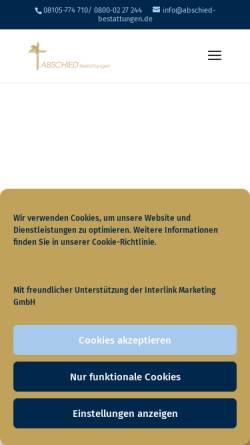 Vorschau der mobilen Webseite abschied-bestattungen.de, Peter Kramer und Andreas Freilinger GbR