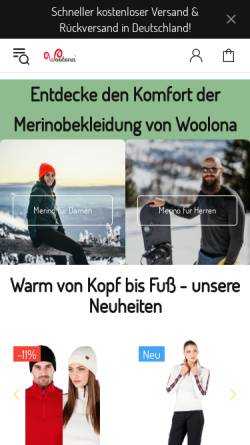Vorschau der mobilen Webseite woolona.de, Woolona GmbH