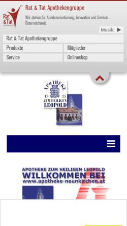 Vorschau der mobilen Webseite www.apotheke-neunkirchen.at, Apotheke zum heiligen Leopold