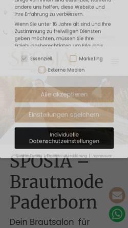 Vorschau der mobilen Webseite www.sposia-brautsalon.de, SPOSIA