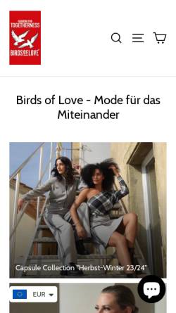 Vorschau der mobilen Webseite birds-of-love.com, Birds of Love Fashion