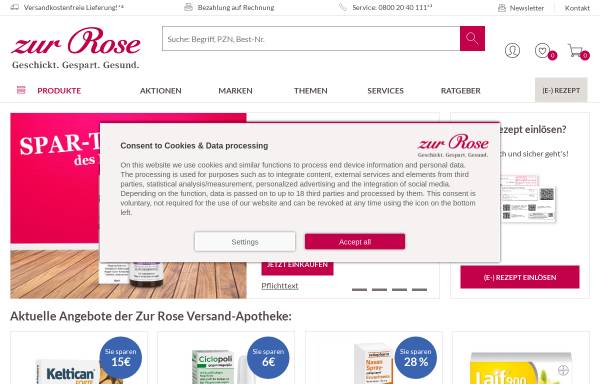 Vorschau von www.zurrose.de, Apotheke Zur Rose, Halle