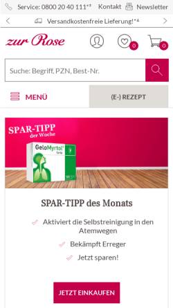 Vorschau der mobilen Webseite www.zurrose.de, Apotheke Zur Rose, Halle