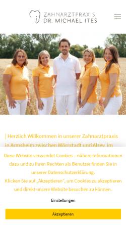 Vorschau der mobilen Webseite zahnarzt-armsheim.de, Dr. med. dent. Michael Ites