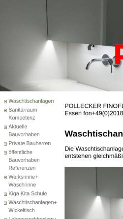 Vorschau der mobilen Webseite www.waschtische.de, Pollecker Finoflex GmbH
