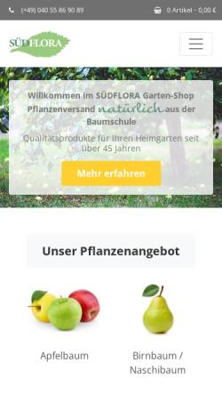 Vorschau der mobilen Webseite suedflora.de, Südflora Baumschule