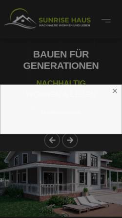Vorschau der mobilen Webseite sunrisehaus.de, Sunrise Haus UG