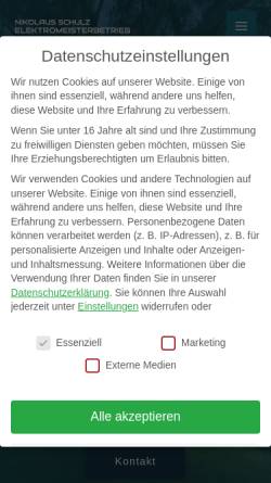 Vorschau der mobilen Webseite s-etechnik.de, Nikolaus Schulz Elektromeisterbetrieb