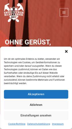 Vorschau der mobilen Webseite industriekletterer-ruf.de, Industriekletterer RUF