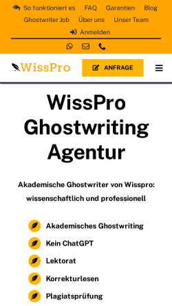 Vorschau der mobilen Webseite wisspro.de, WissPro