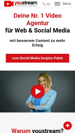 Vorschau der mobilen Webseite www.filmproduktion-zuerich.ch, youstream GmbH