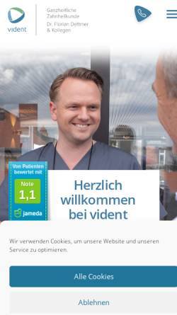Vorschau der mobilen Webseite www.vident.de, vident - Dr. Florian Dettmer & Kollegen