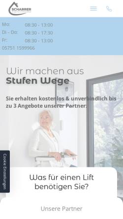 Vorschau der mobilen Webseite www.scharrer-lbw.de, Scharrer LBW GmbH