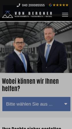Vorschau der mobilen Webseite www.vonbergner.eu, VON BERGNER Rechtsanwälte / Fachanwälte / Notare