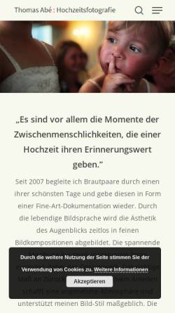 Vorschau der mobilen Webseite www.hochzeitsfotograf-bodensee.com, Thomas Abé : Hochzeitsfotografie