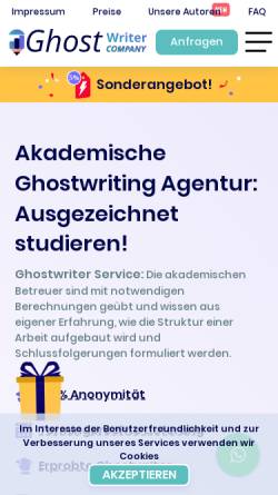 Vorschau der mobilen Webseite ug-gwc.de, GWC Ghost-writerservice UG