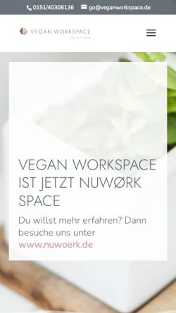 Vorschau der mobilen Webseite veganworkspace.de, Vegan Workspace