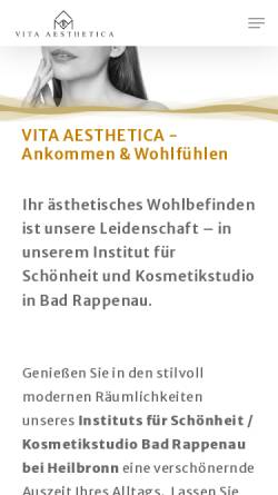 Vorschau der mobilen Webseite vitaaesthetica.de, Vita Aesthetica
