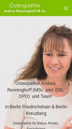 Vorschau der mobilen Webseite osteopathie-renninghoff.de, Osteopathie Andrea Renninghoff