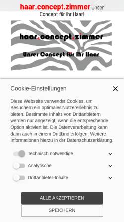 Vorschau der mobilen Webseite haar-concept-zimmer.de, haar.concept.zimmer