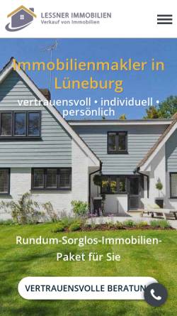 Vorschau der mobilen Webseite www.lessner-immobilien.de, Lessner Immobilien