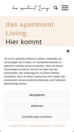 Vorschau der mobilen Webseite www.dasapartmentliving.de, das apartment Living GmbH