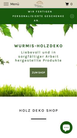 Vorschau der mobilen Webseite www.wurmis-holzdeko.at, Wurmis-Holzdeko - Patrick Wurm