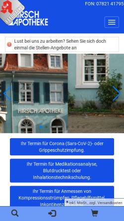 Vorschau der mobilen Webseite www.apotheke-hirsch.de, Hirschapotheke