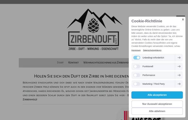 Vorschau von www.zirbenduft.com, Zirbenduft