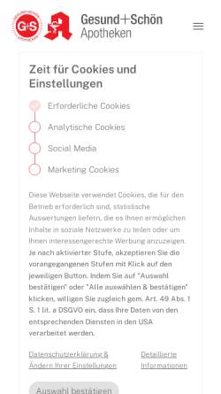 Vorschau der mobilen Webseite www.hirsch-apotheke-ulm.de, Hirsch-Apotheke, G+S Apotheken OHG