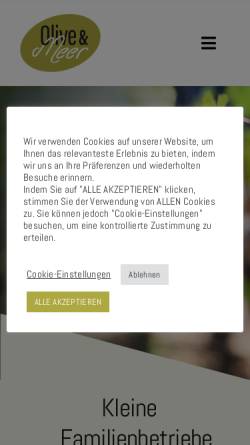Vorschau der mobilen Webseite www.oliveundmeer.de, Olive&Meer