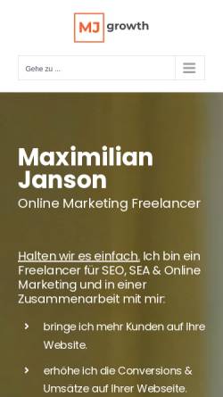 Vorschau der mobilen Webseite maxjanson.de, Max Janson