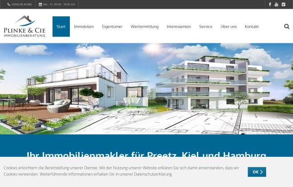 Vorschau von www.plinke-immobilien.de, Plinke & CIE Immobilienberatung
