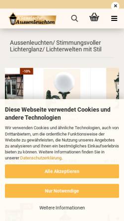 Vorschau der mobilen Webseite www.klassische-aussenleuchten.de, Klassische-Aussenleuchten-Shop - Kristina Richter