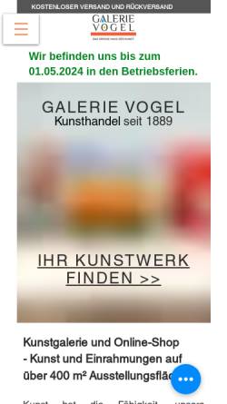Vorschau der mobilen Webseite www.galerie-vogel.de, Galerie Vogel