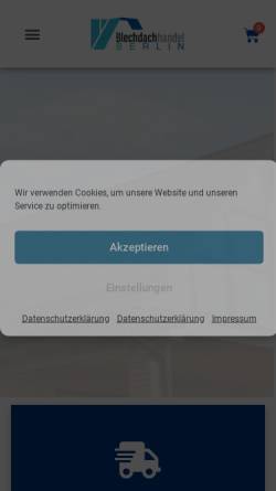 Vorschau der mobilen Webseite berlin-blechdachhandel.de, Blechdachhandel - Patrick Roß