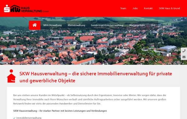 Vorschau von www.skwhausverwaltung.de, SKW Hausverwaltung GmbH